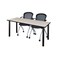 Kee Rectangle Tables > Training Tables > Kee Table & Chair Sets, 60 W, 24 L, 29 H, Maple MT6024PLBPBK23BK - alternate 1